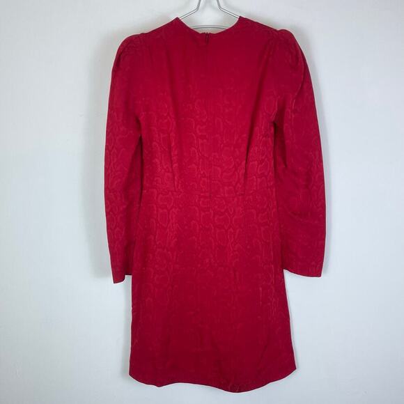 SANDRO Red Short python-effect jacquard dress snake print Size 36 - Picture 10 of 11